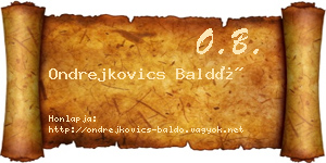 Ondrejkovics Baldó névjegykártya